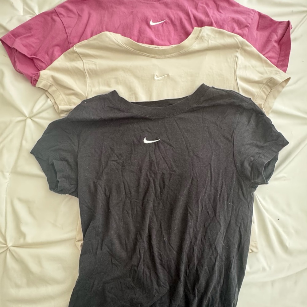Nike Women's Short Sleeve Tees- Black, Cream, Pink
